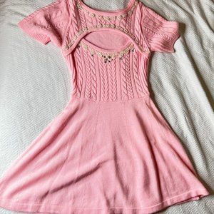Ma*rs sugargloss rhinestones pink sweater dress gyaru hime Shibuya 109 japan